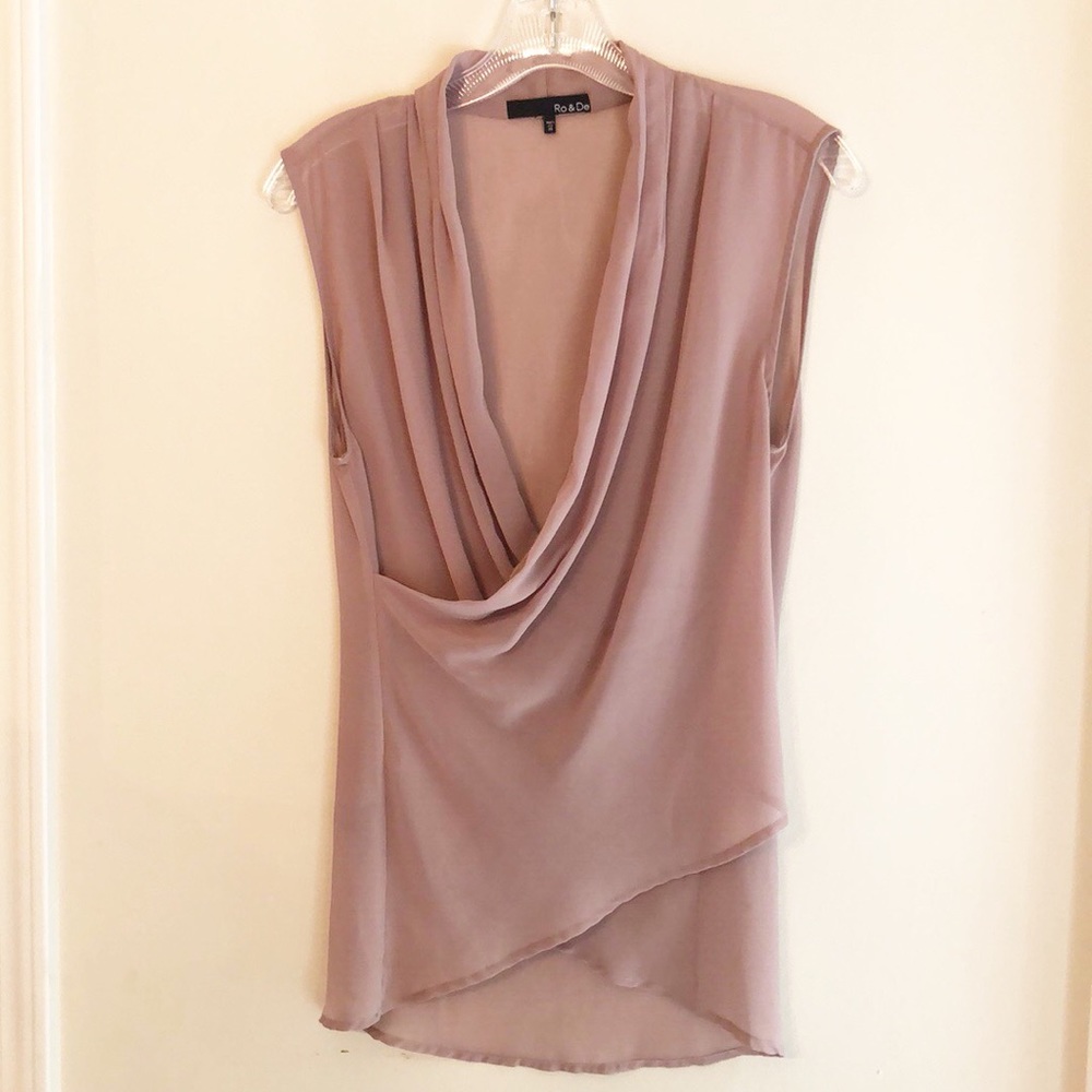 Sheer Drape Front Blouse